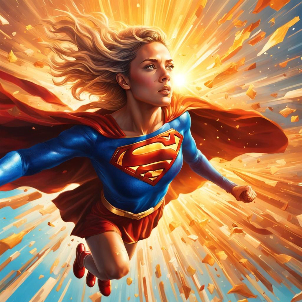 Hyperrealistic Supergirl Flies from the Sun