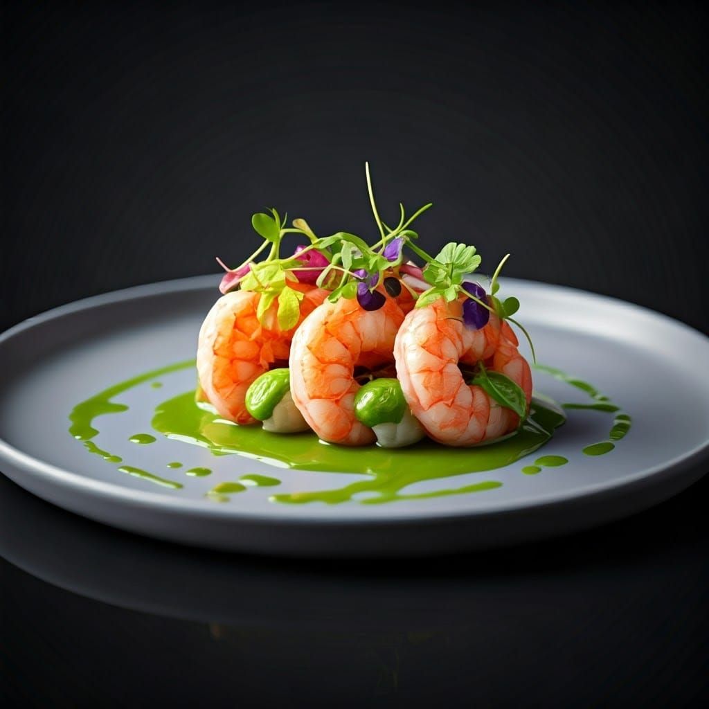 Aguachile Dish in 3D Anime Art Style