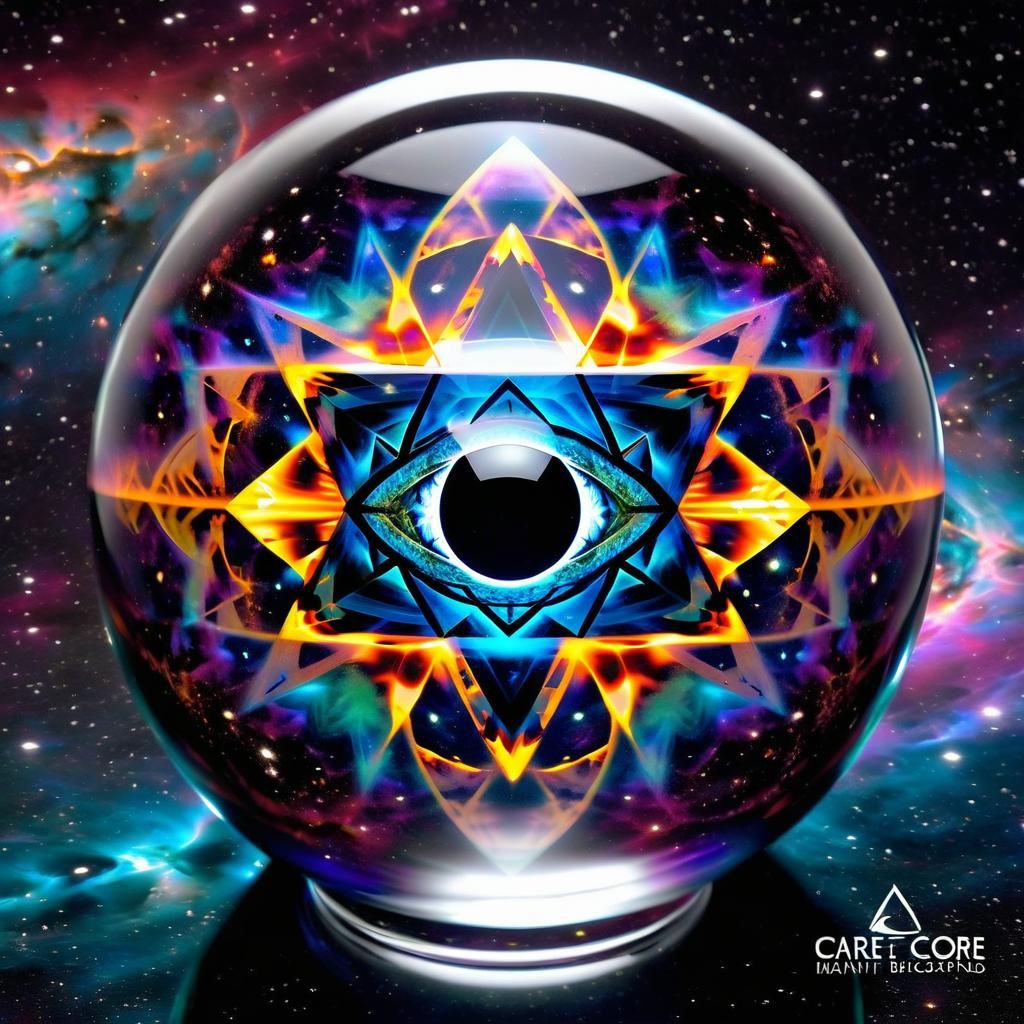 Bioluminescent Fractal Orb in Surrealist Style