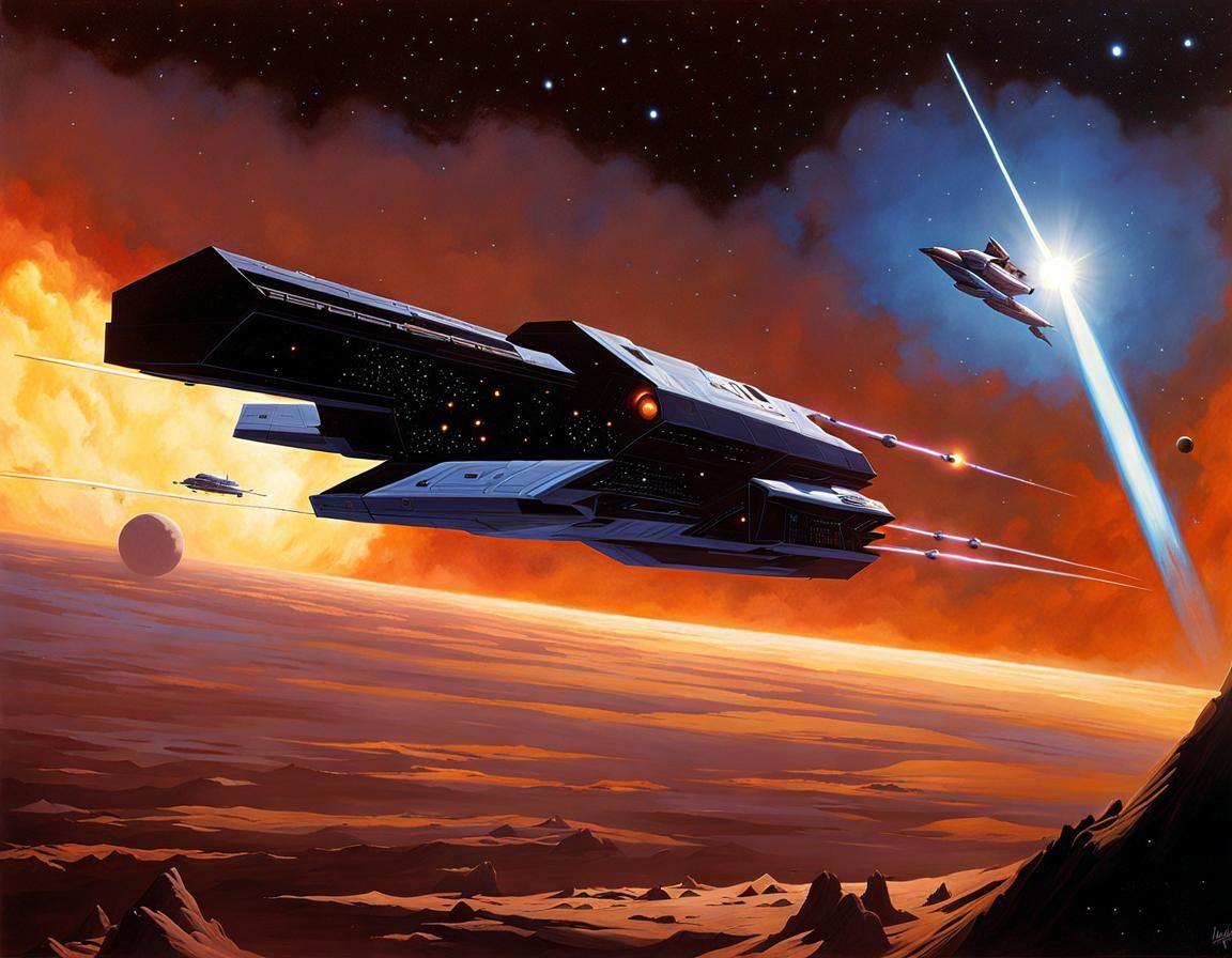 Stunning Space Nebula in Classic Sci-Fi Style