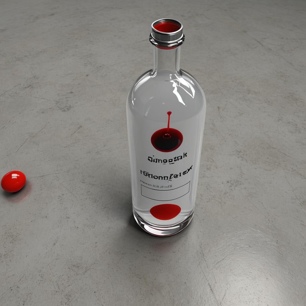 Small Flask with Cartoon Eye Label in Matte Paint