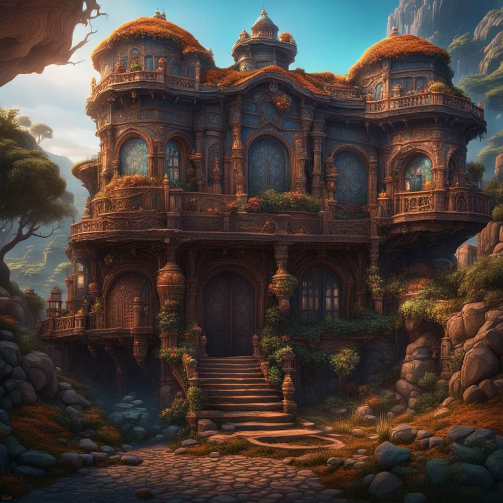 Futuristic Tech Houses in Detailed Matte Painting