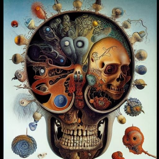 Occipital Parietal Ganglion in Surreal Style