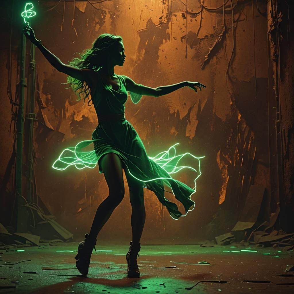 Dancing in neon light