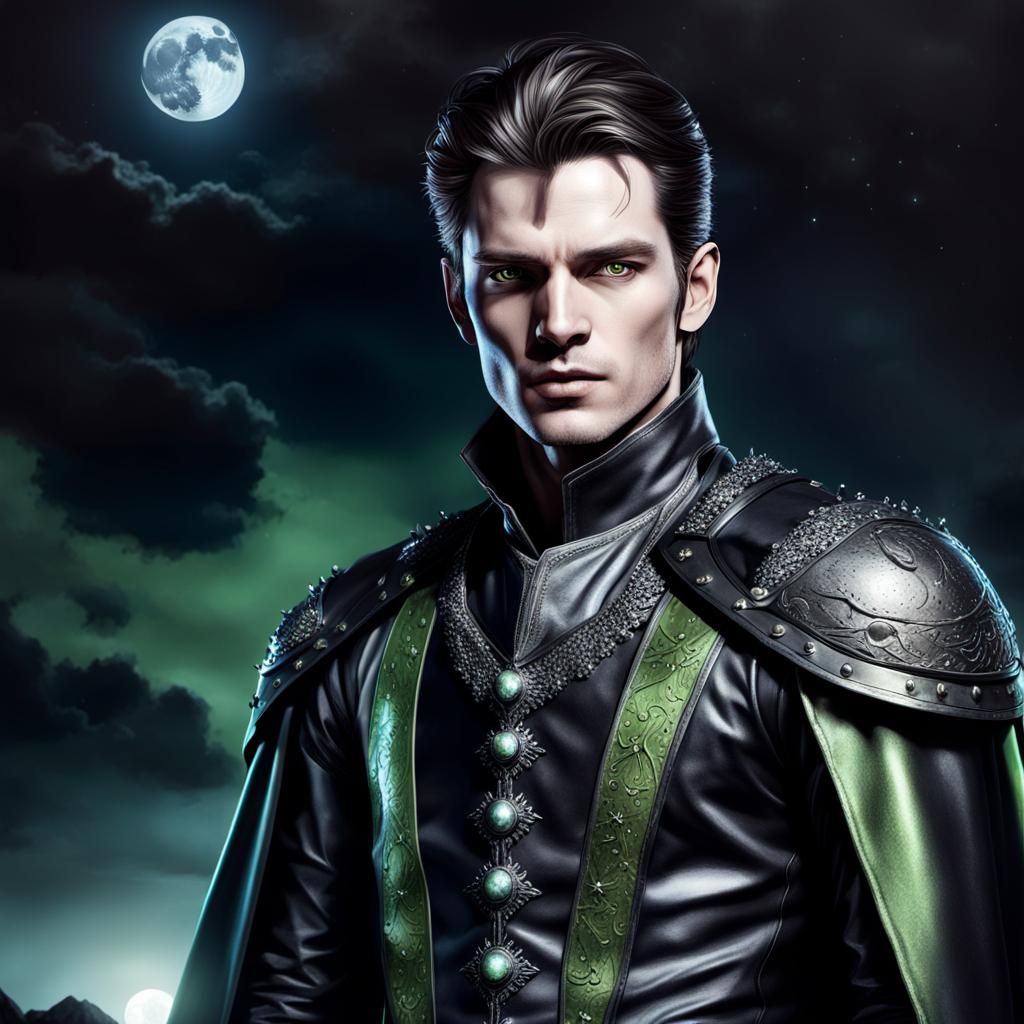 Proud Prince in Dark Fantasy Moonlight Portrait