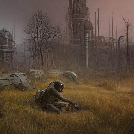 Dystopian Trader in Post-Apocalyptic Zone