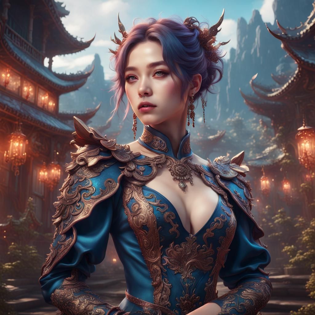 I.U K-pop Singer in Detailed Matte Painting