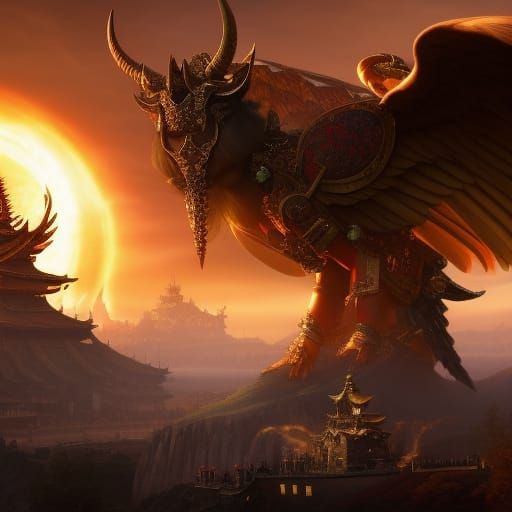 Epic Battle: Goddess Versus Death, Digital Matte Painting