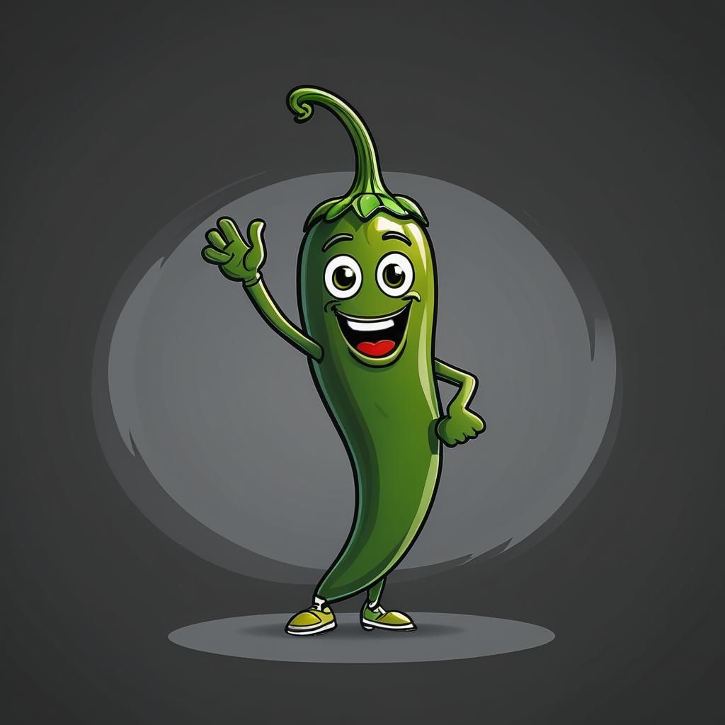 Dancing Cartoon Jalapeno Pepper
