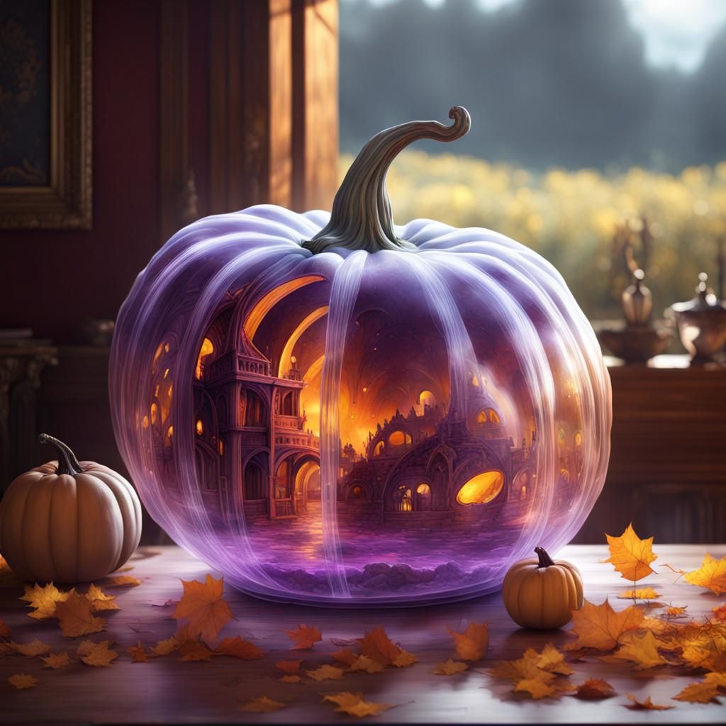 Enclosed in clear giant pumpkin