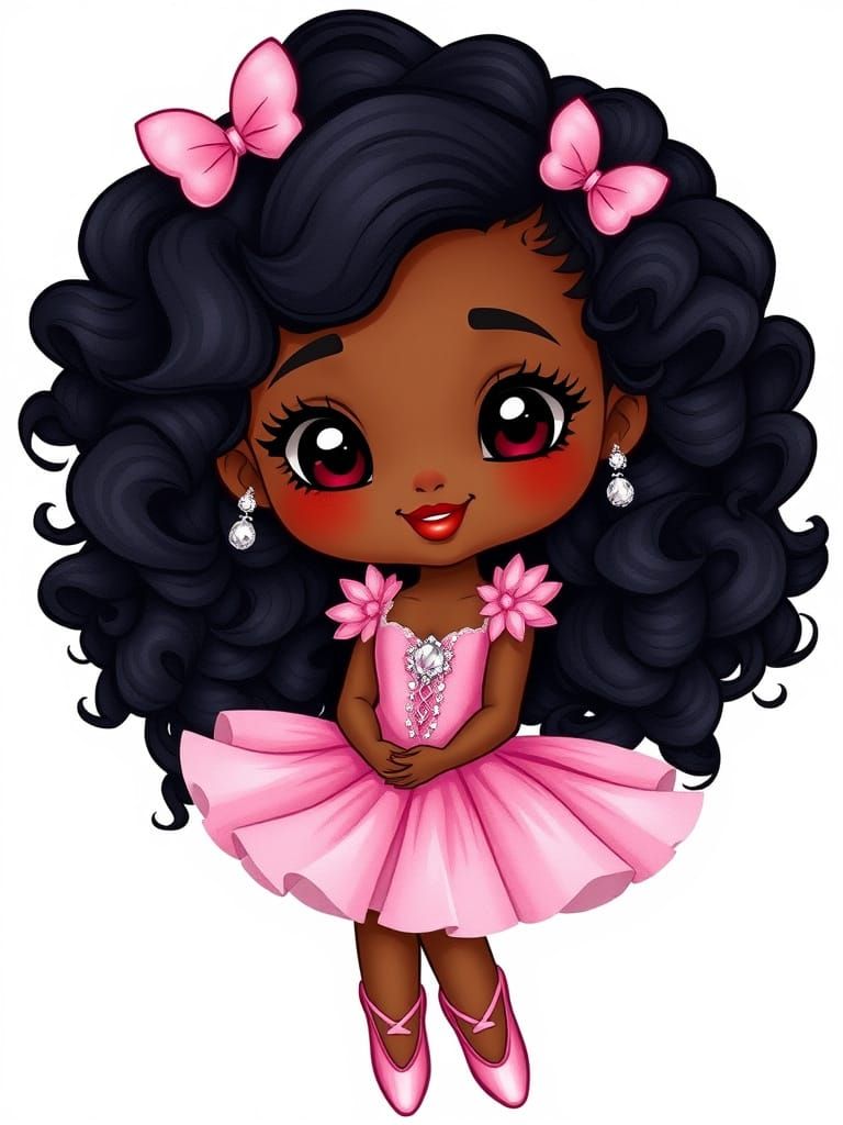 Cute Ballerina Art Deco Avatar in Disney Style