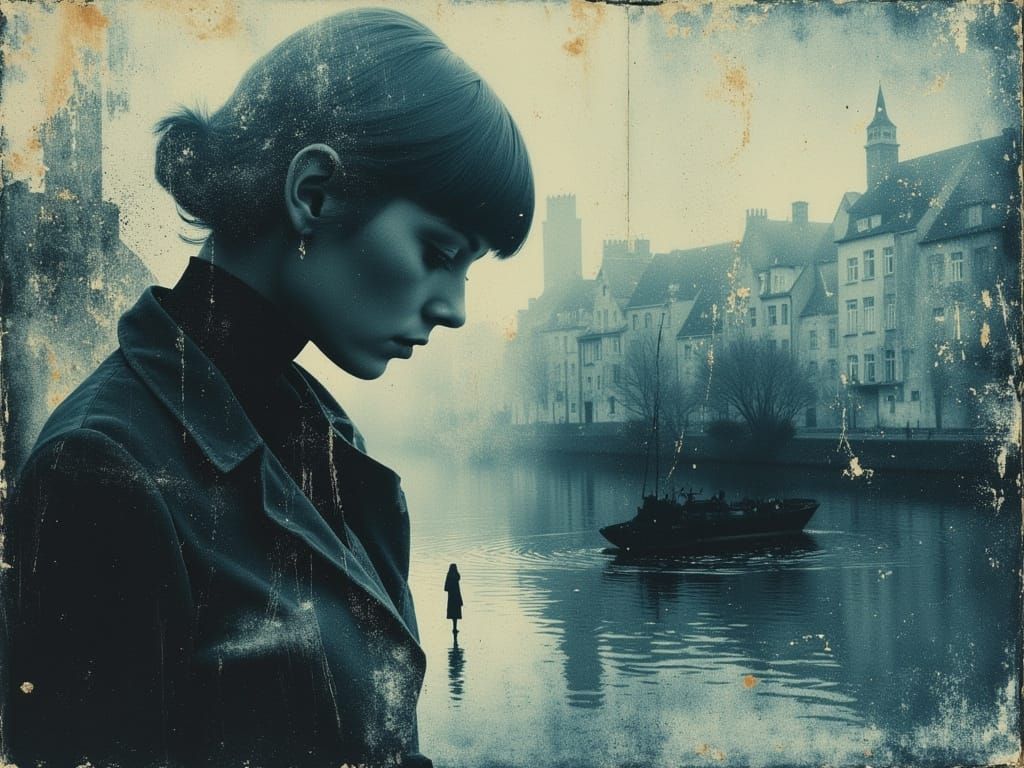 Surreal War Scenes Over French Village Art