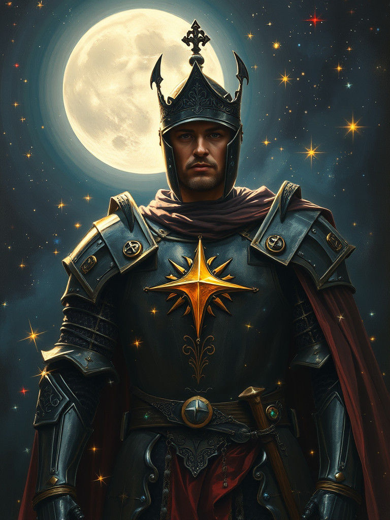 Knight Bathed in Starlight: Old Masters Style