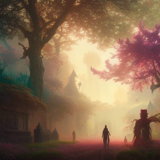 Sunny Morning in English Churchyard: Hyperdetailed Art