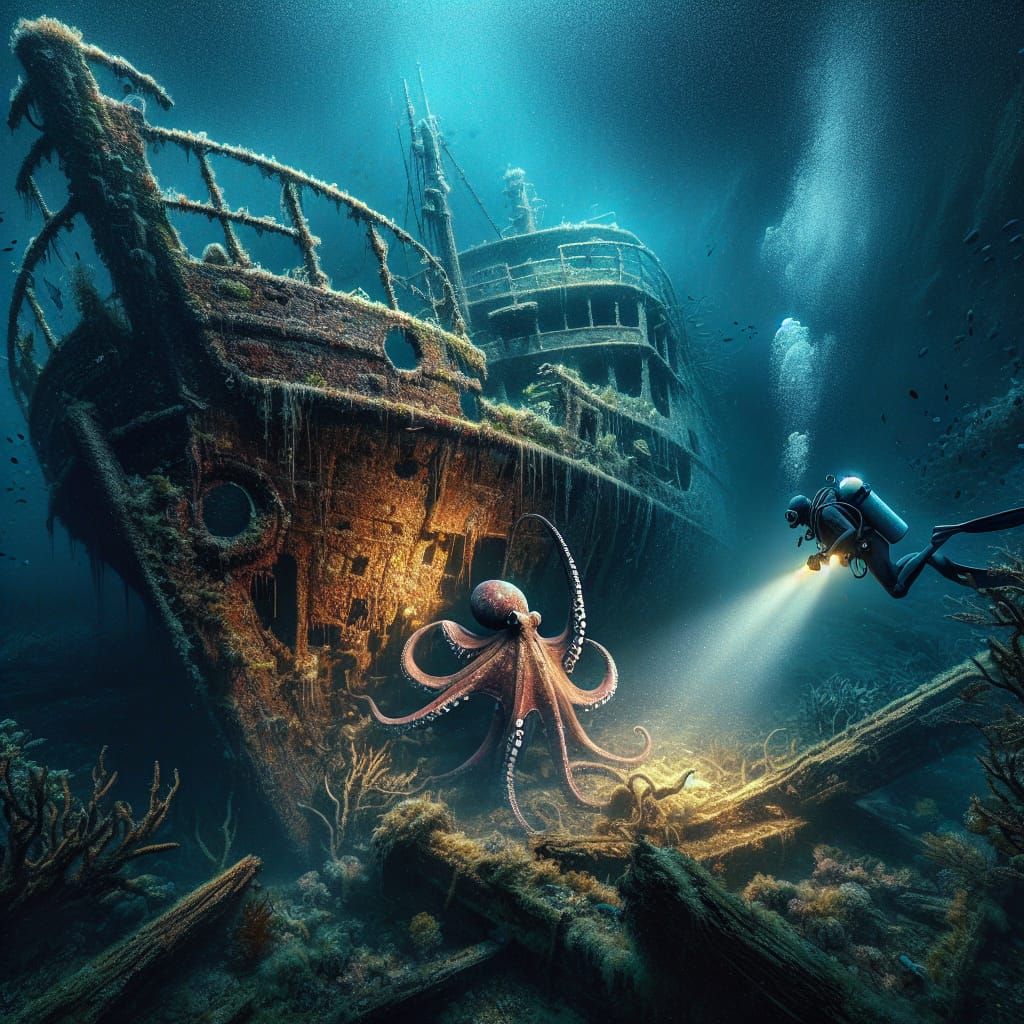 Sunken Ship Discovery in Deep Sea