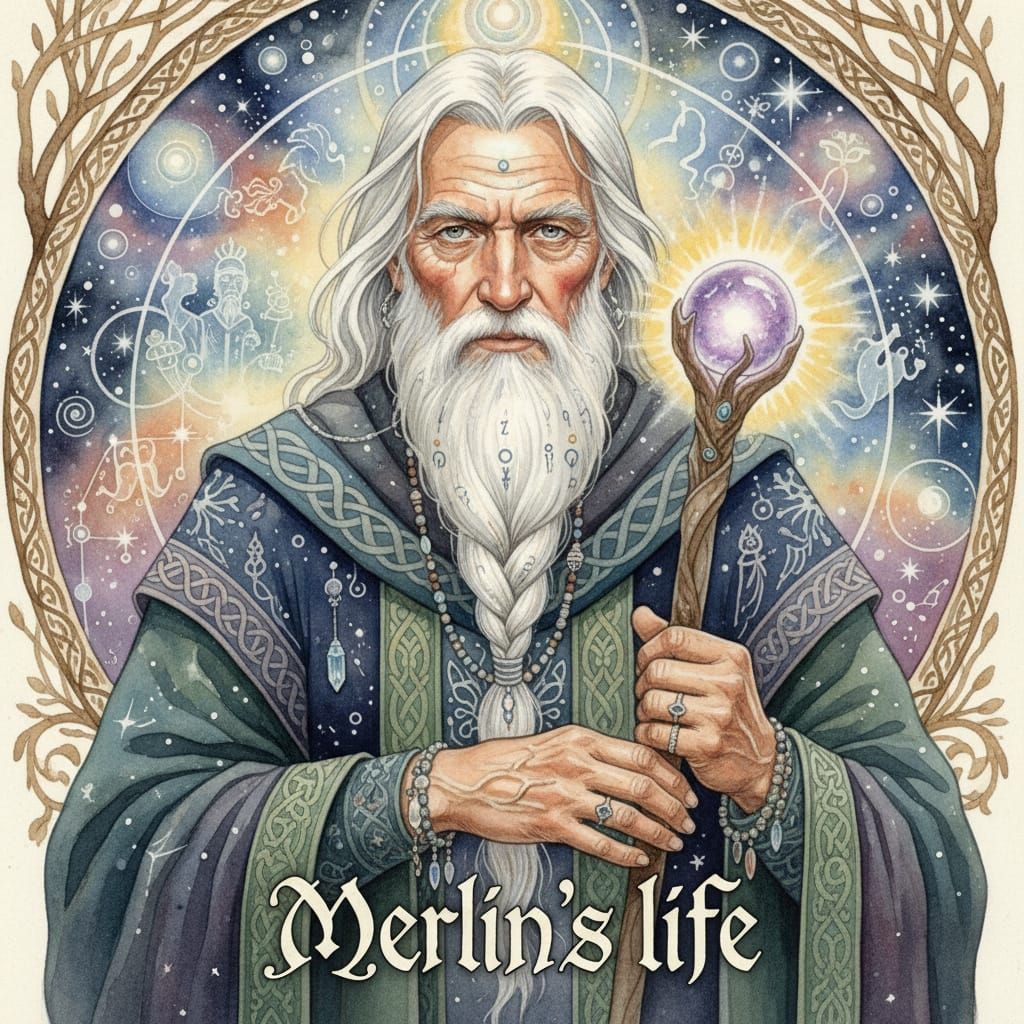 Merlin's Life: A Watercolor Wizard Movie Poster