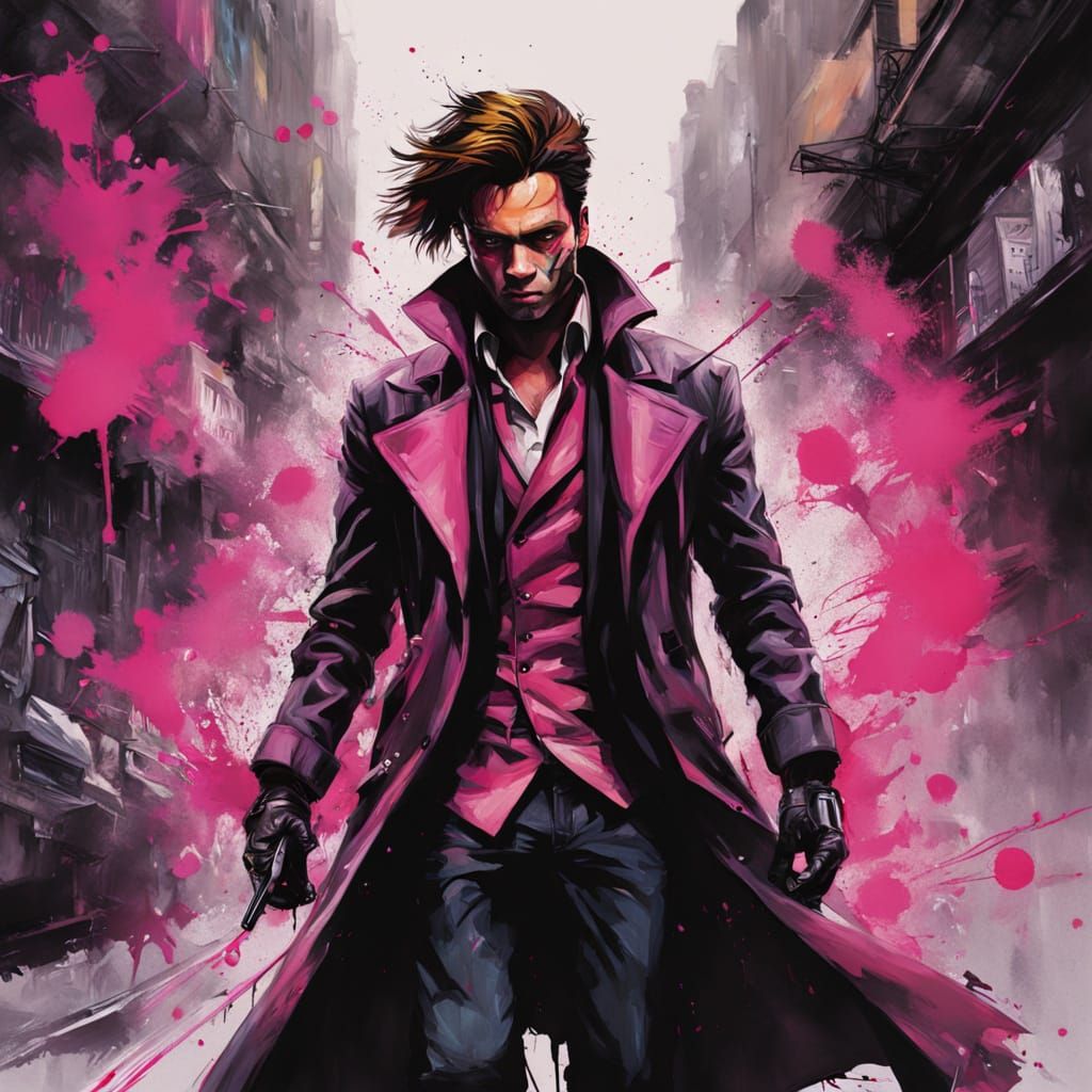 Sebastian Stan as Gambit in Street Art Style