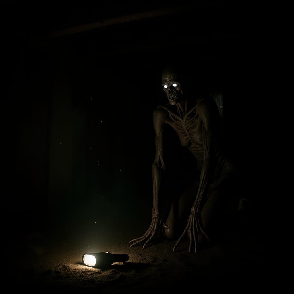 Terrifying Wendigo Lurks in Dark Crawl Space