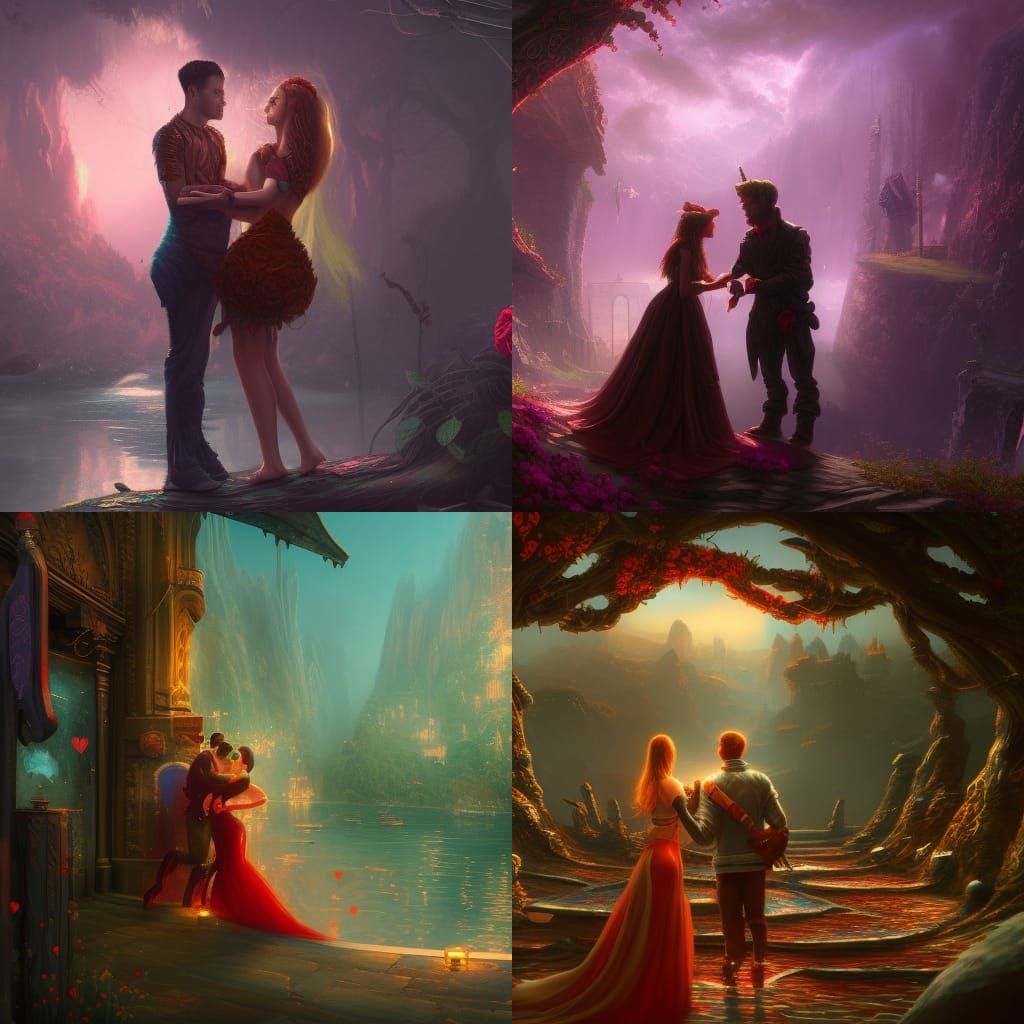 Romantic Proposal: Detailed Matte Painting in Deep Color