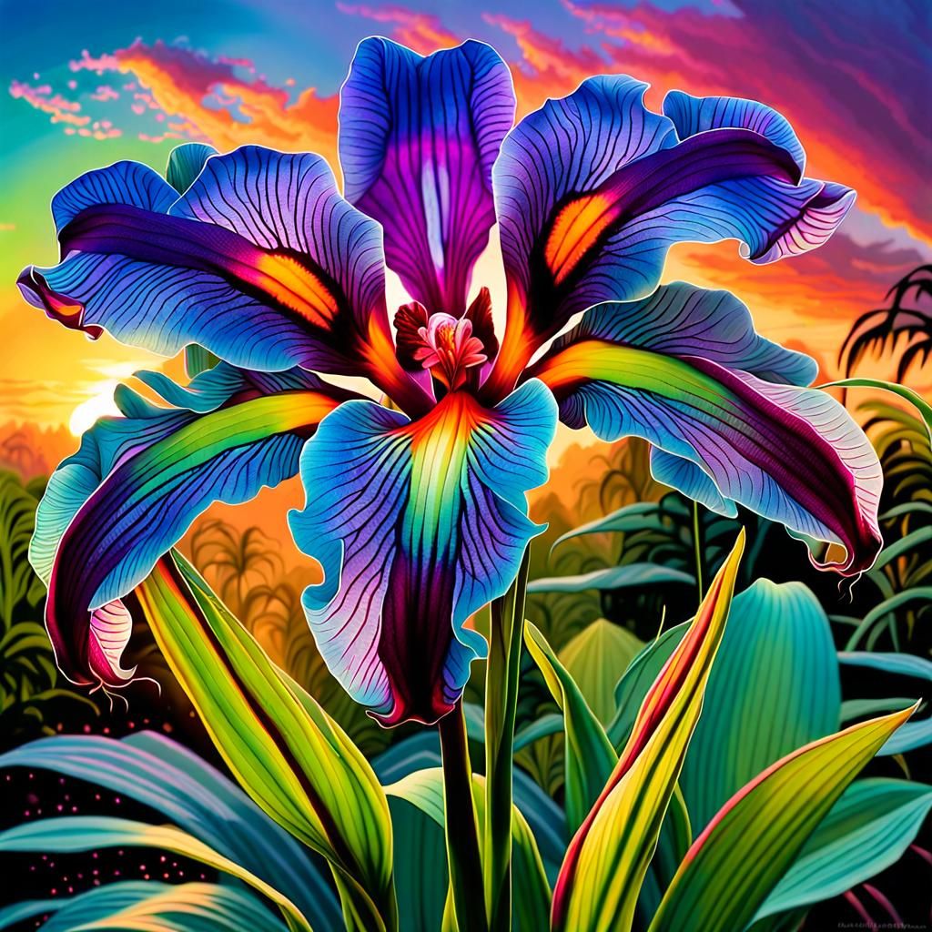 Eco-Home with Fractal Orchid Hybrid in Hyperrealistic Style