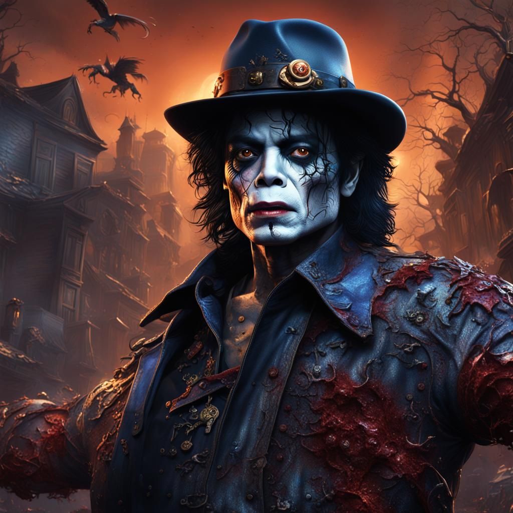 Michael Jackson Zombie Portrait in Detailed Matte Painting