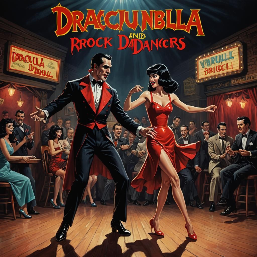 Rockstar Vampires in Retro Rock 'N Roll Style