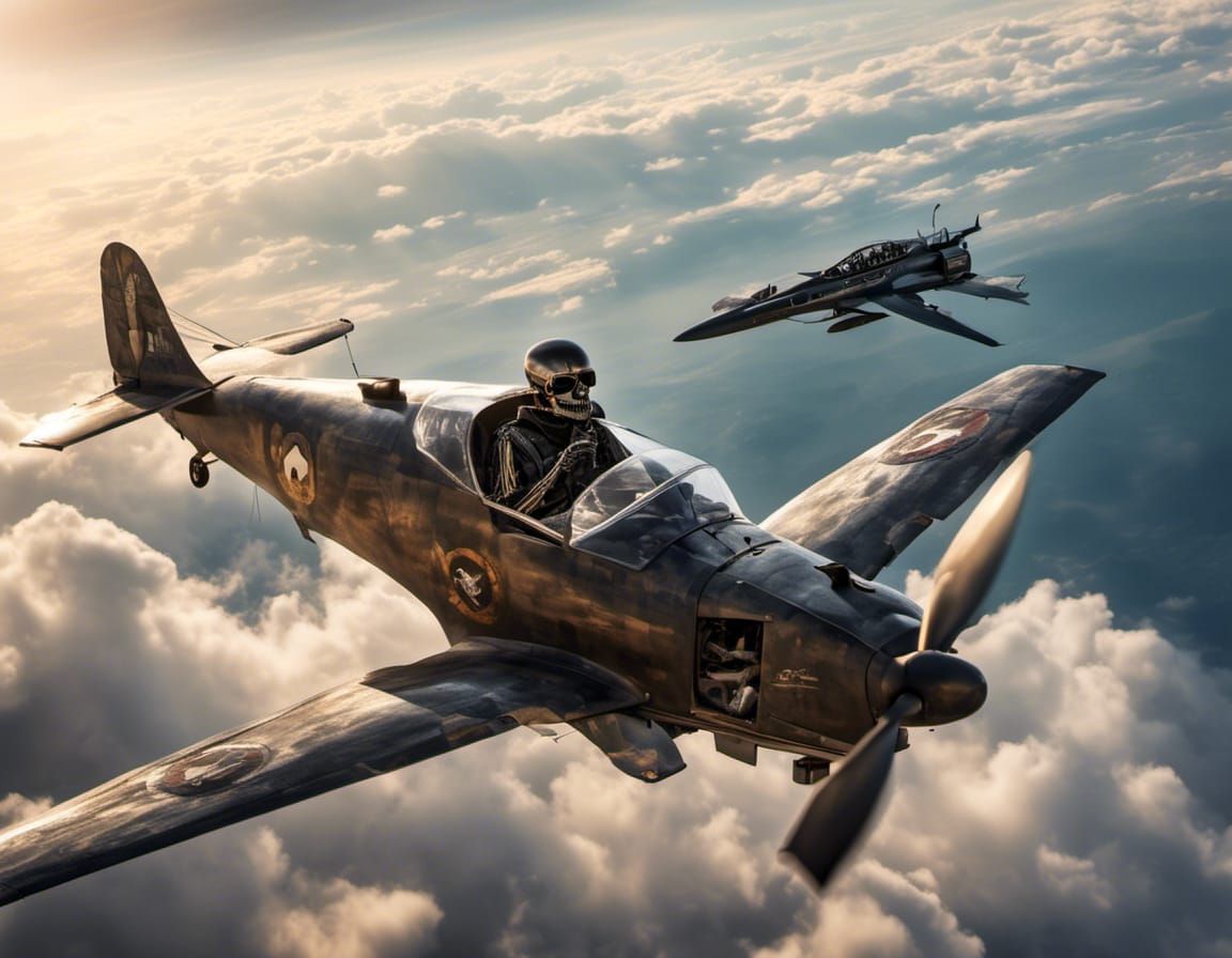 Skeleton Pilot in F4 Phantom: Hyperrealism