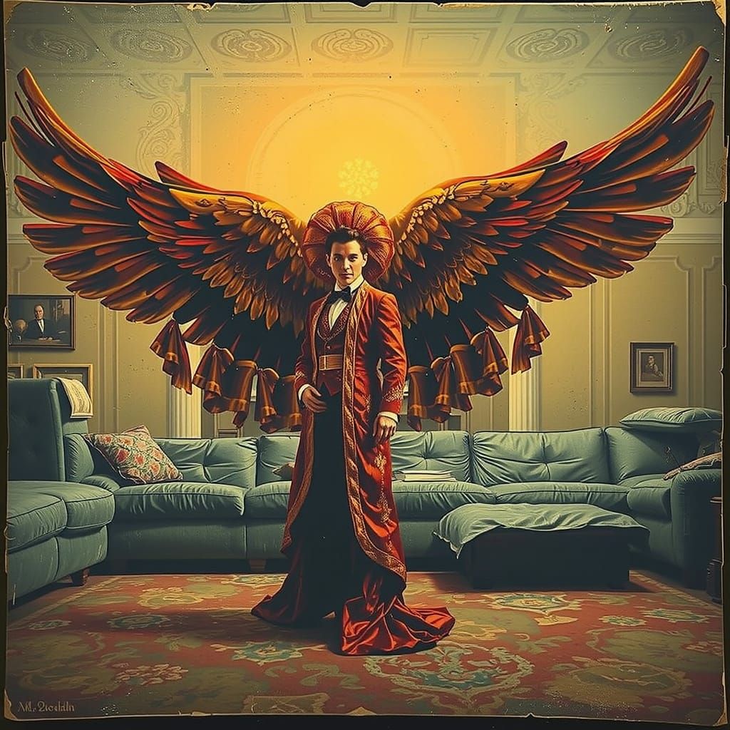 Elegant Figure in Hyperrealistic Style with Dramatic Lightin...