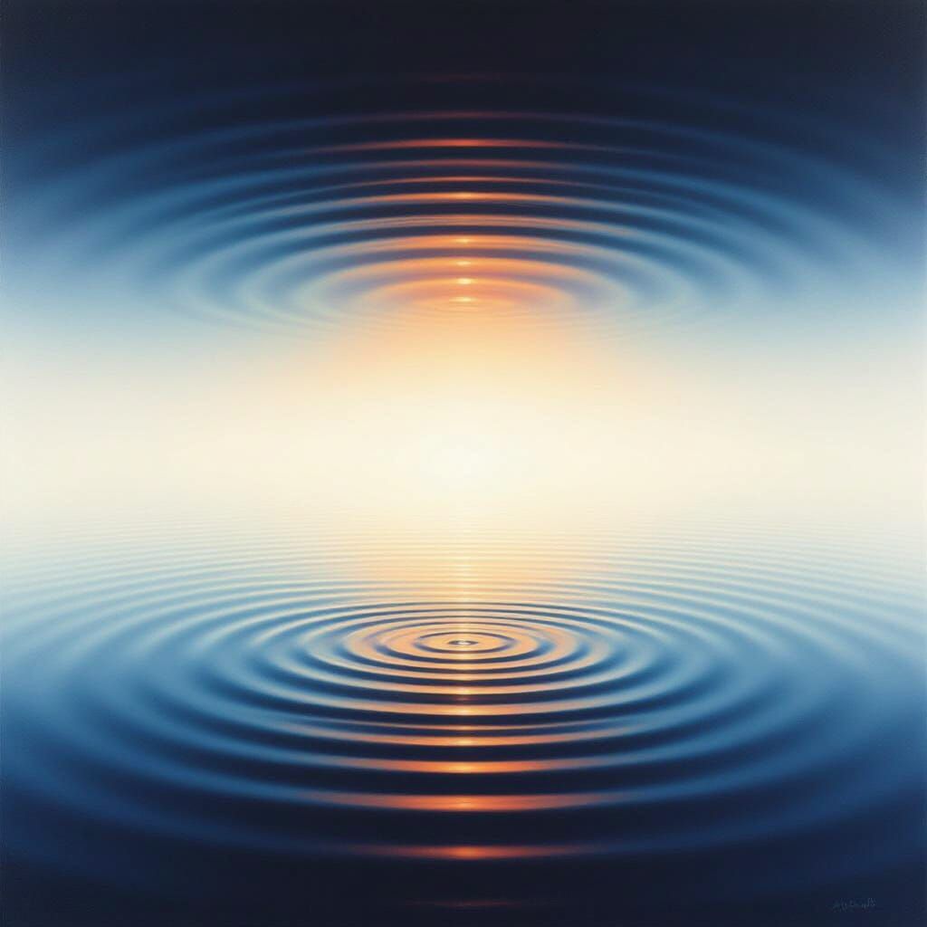 Surreal Ripples on White Minimalist Background