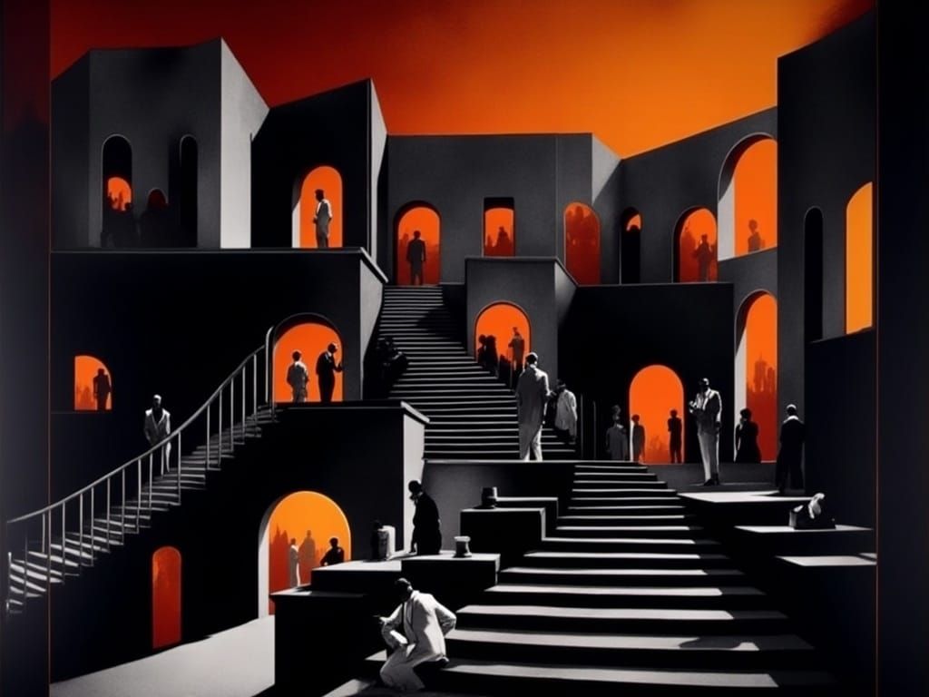 Mysterious Hellscape in Sueded Texture