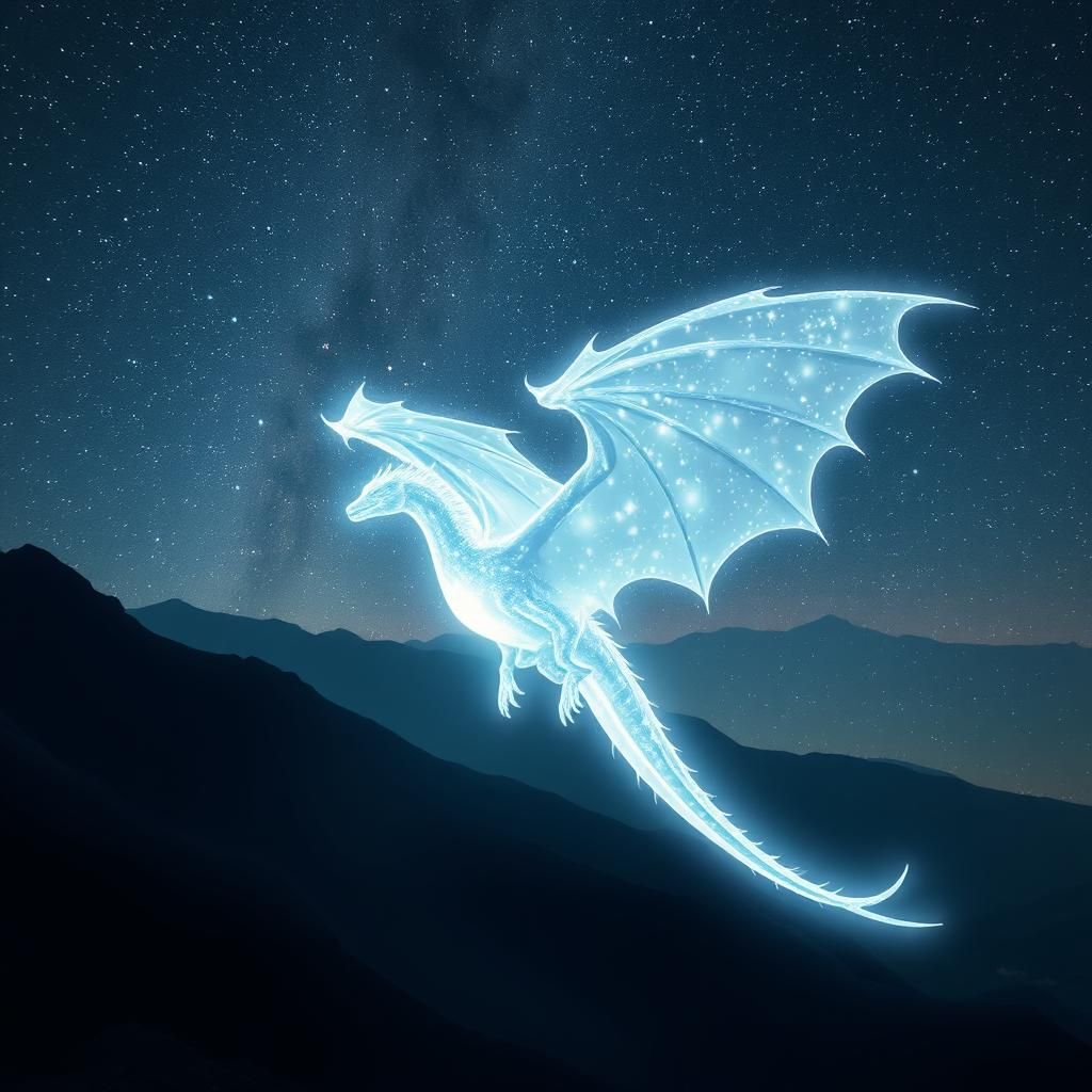 Ethereal Dragon Soars Through Starry Skies in Photorealistic...