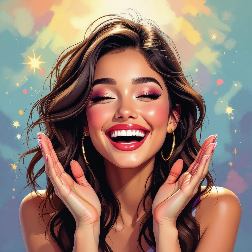 Joyful Applause Hyperrealistic Splash Art