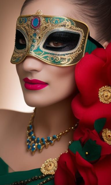 Woman in Venetian Mask