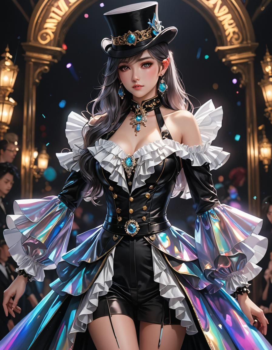 Iridescent Ringmaster Suit in 3D Anime Style