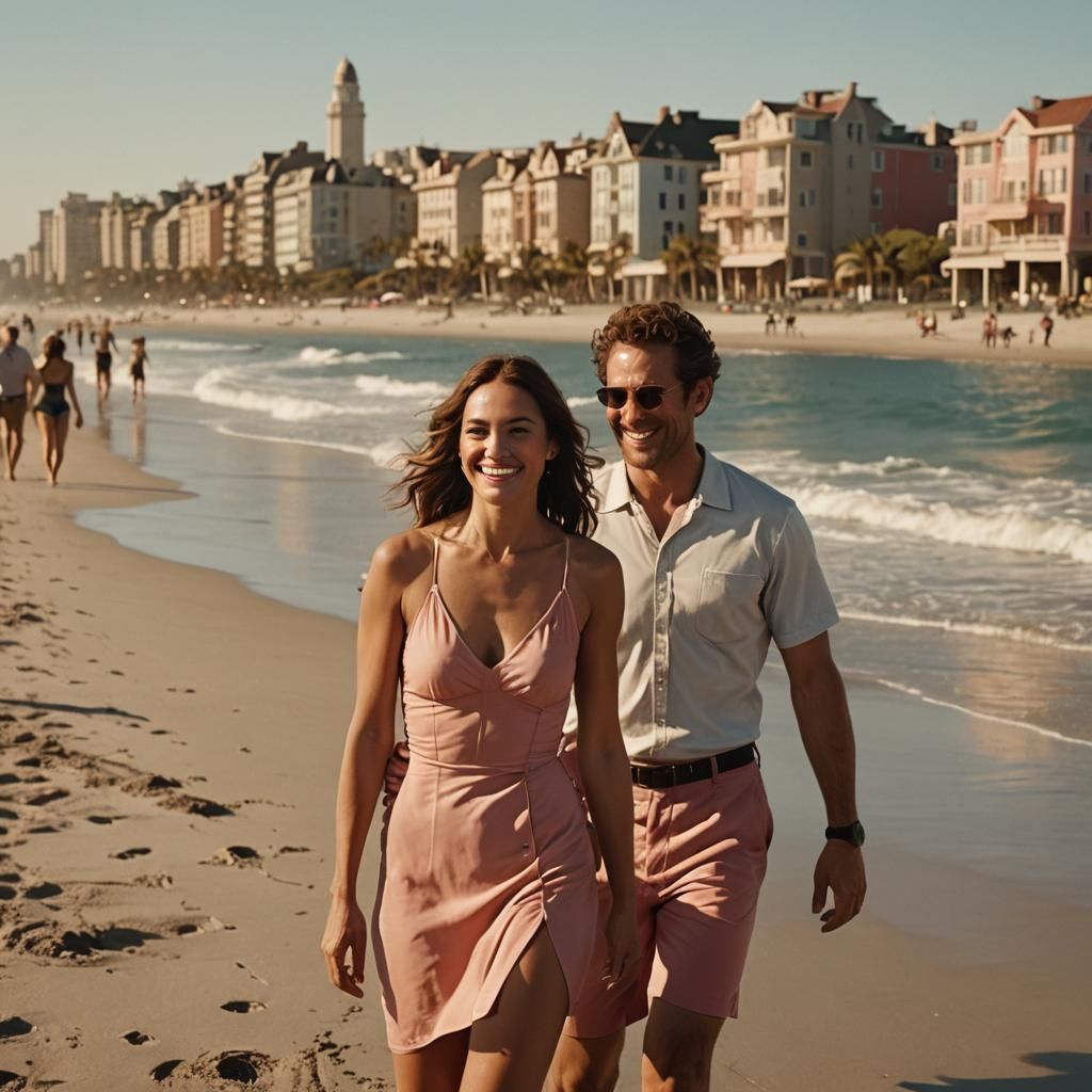 Beachfront Bliss: A Cinematic Moment in Golden Light
