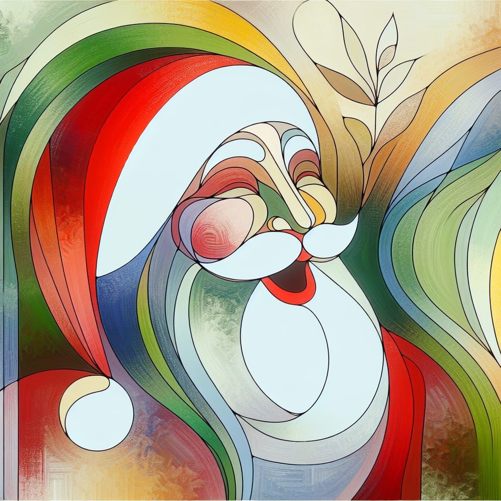 Jovial Santa Claus in Vibrant Spring Colors