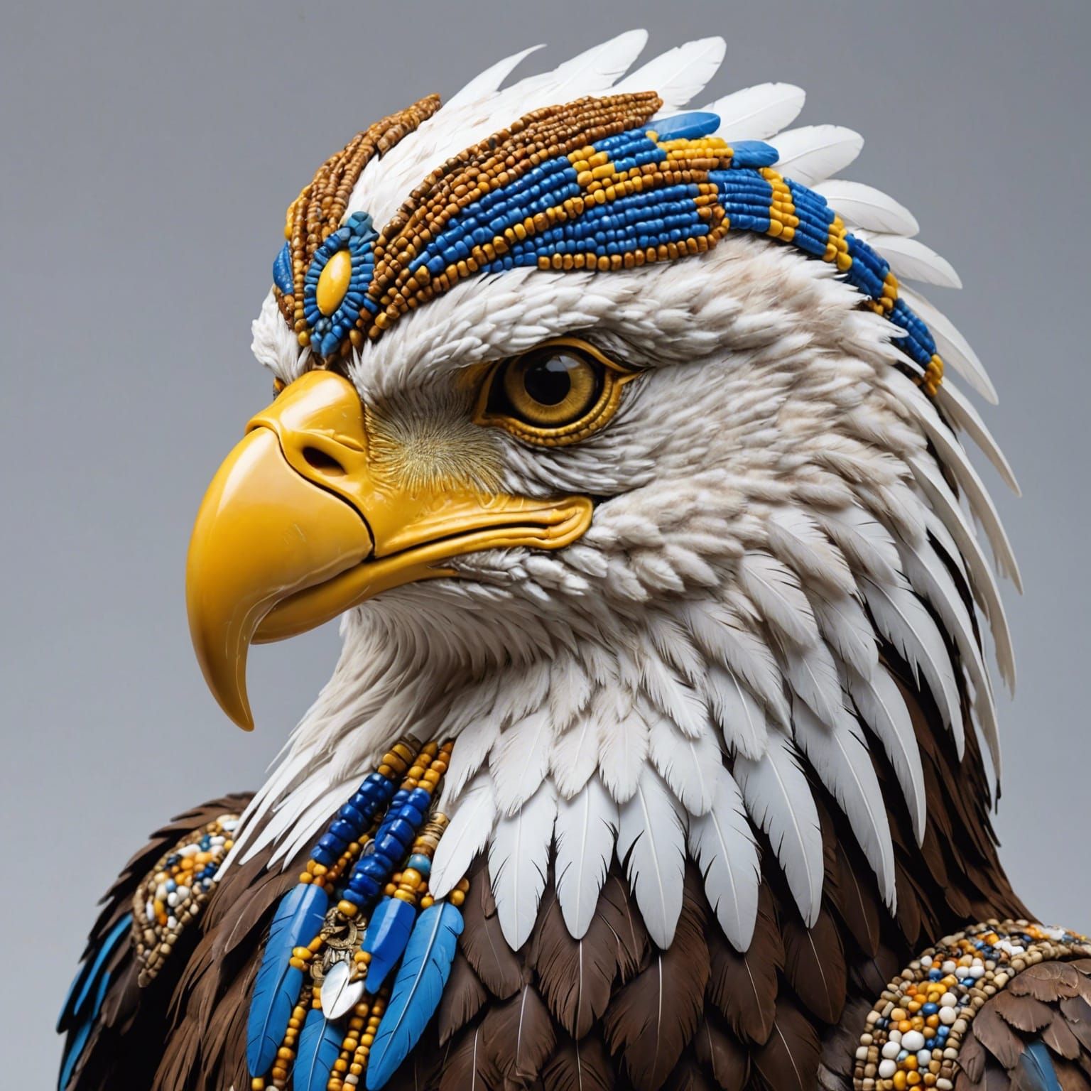 Majestic Eagle with Native American Emblem