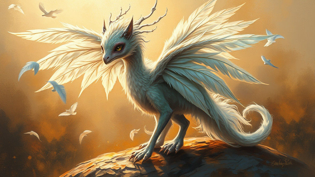 Dreamlike Hybrid Creature in Golden Light