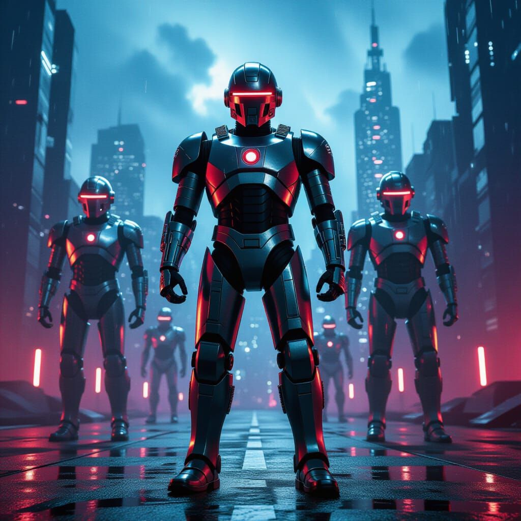 Doctor Who Cybermen in Cinematic Concept Art Style