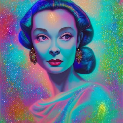 Luminous Portrait of Vivien Leigh in Oil