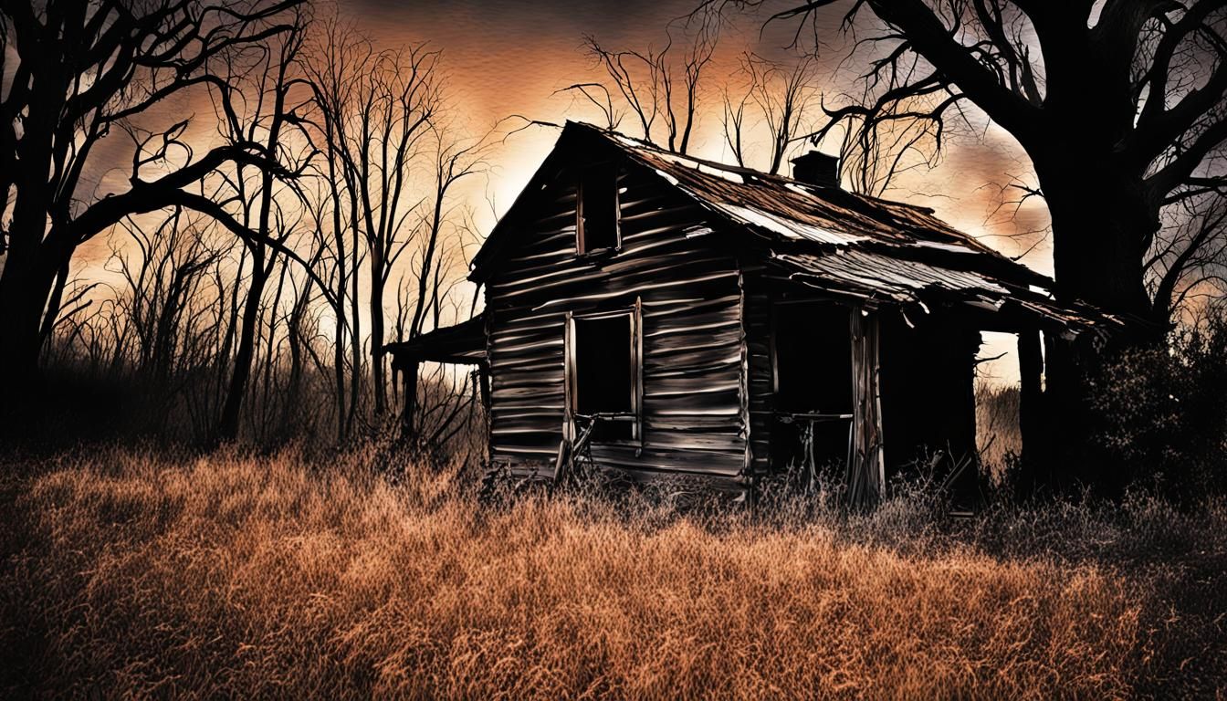 Forlorn Shack Under an Ominous Sky