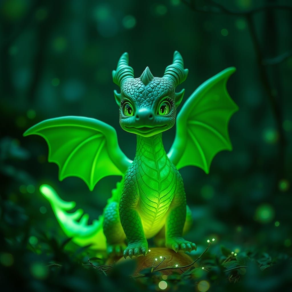 Ethereal Jade Dragon in a Mystical Forest
