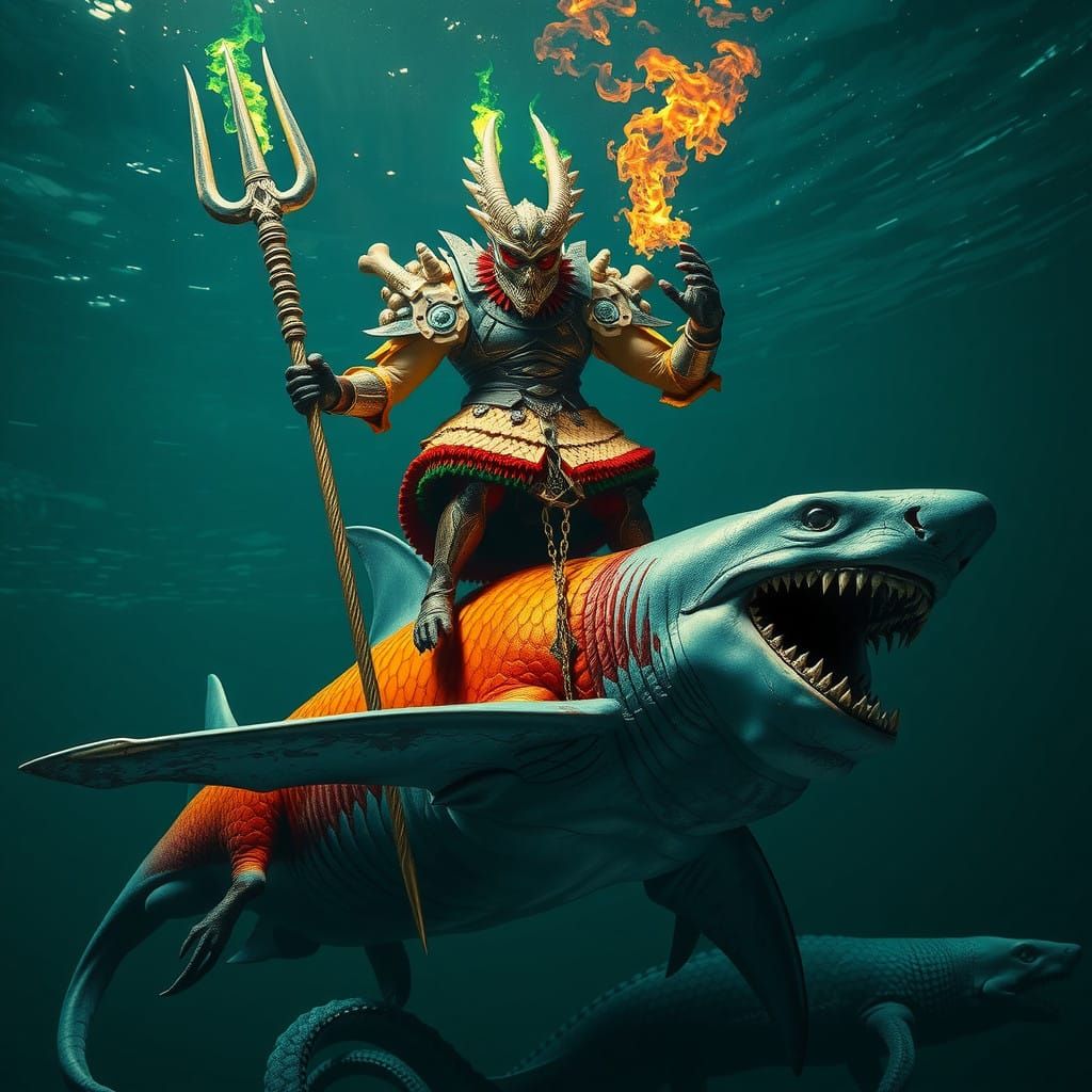 Ethereal Fantasy Being in Hyper-Detailed Armor, Chased by Kr...