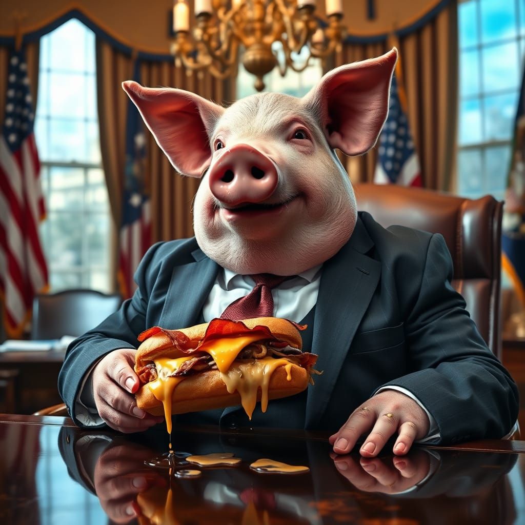 A Gluttonous Pig in Presidential Disguise