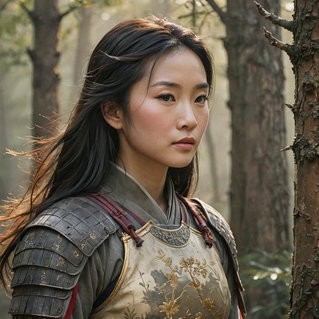 Mulan in Traditional Chinese Ink Wash Painting