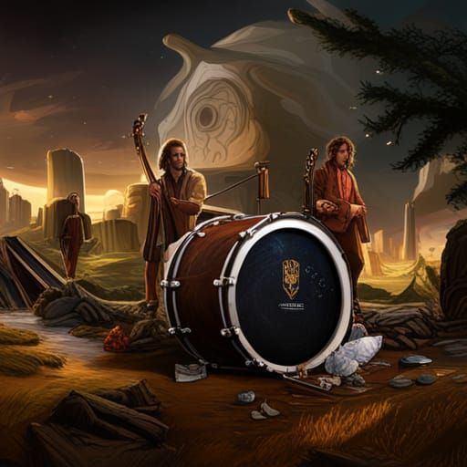 Bluegrass Band Performance in Detailed Fantasy Style