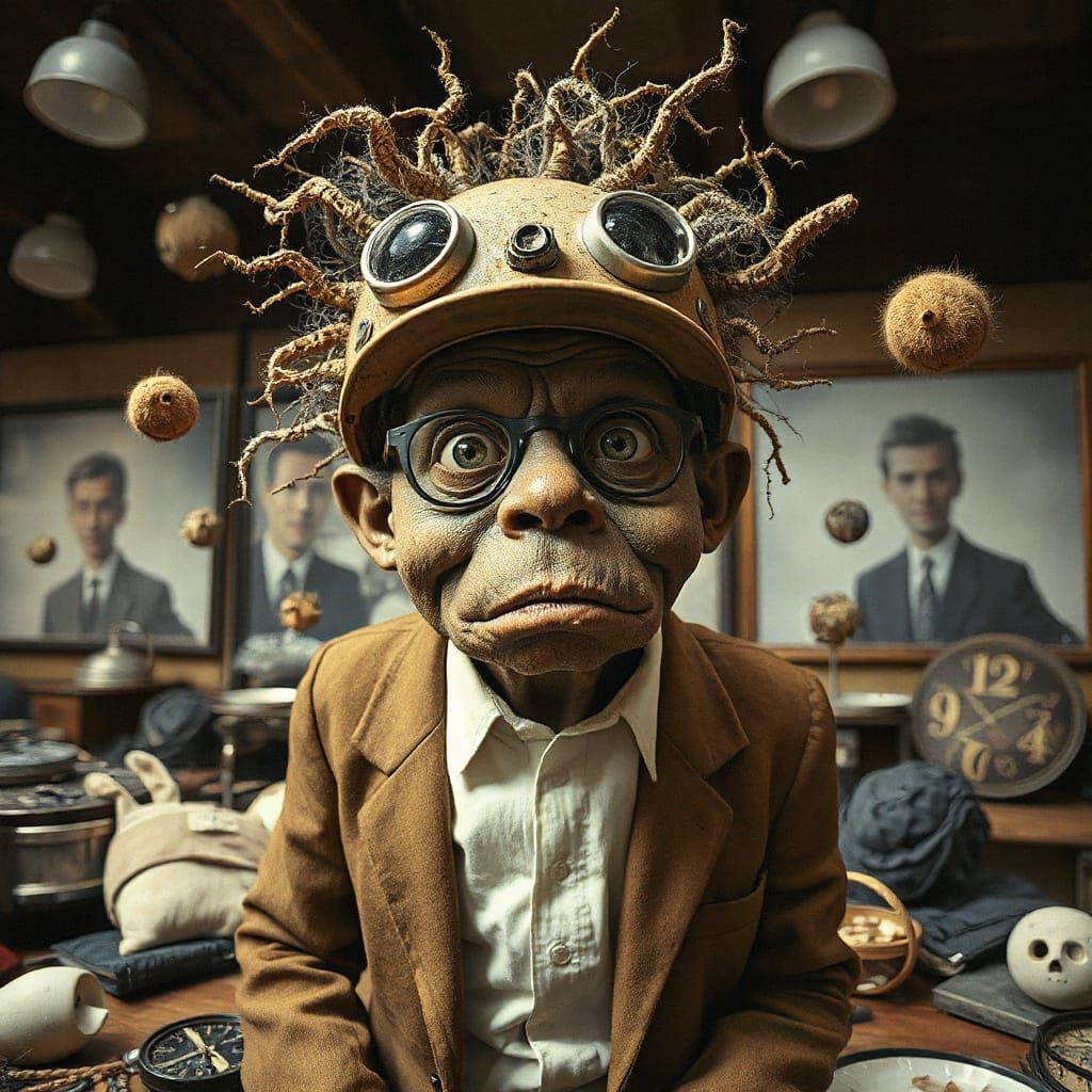 Surreal Anthropomorphic Figure in Street Photography Style