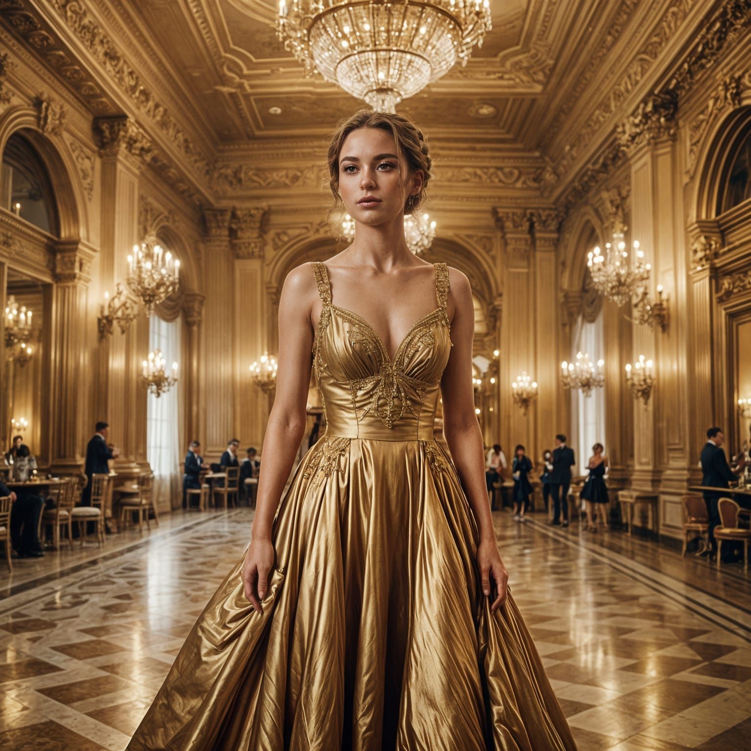 AI Generated Image of a Golden Dress