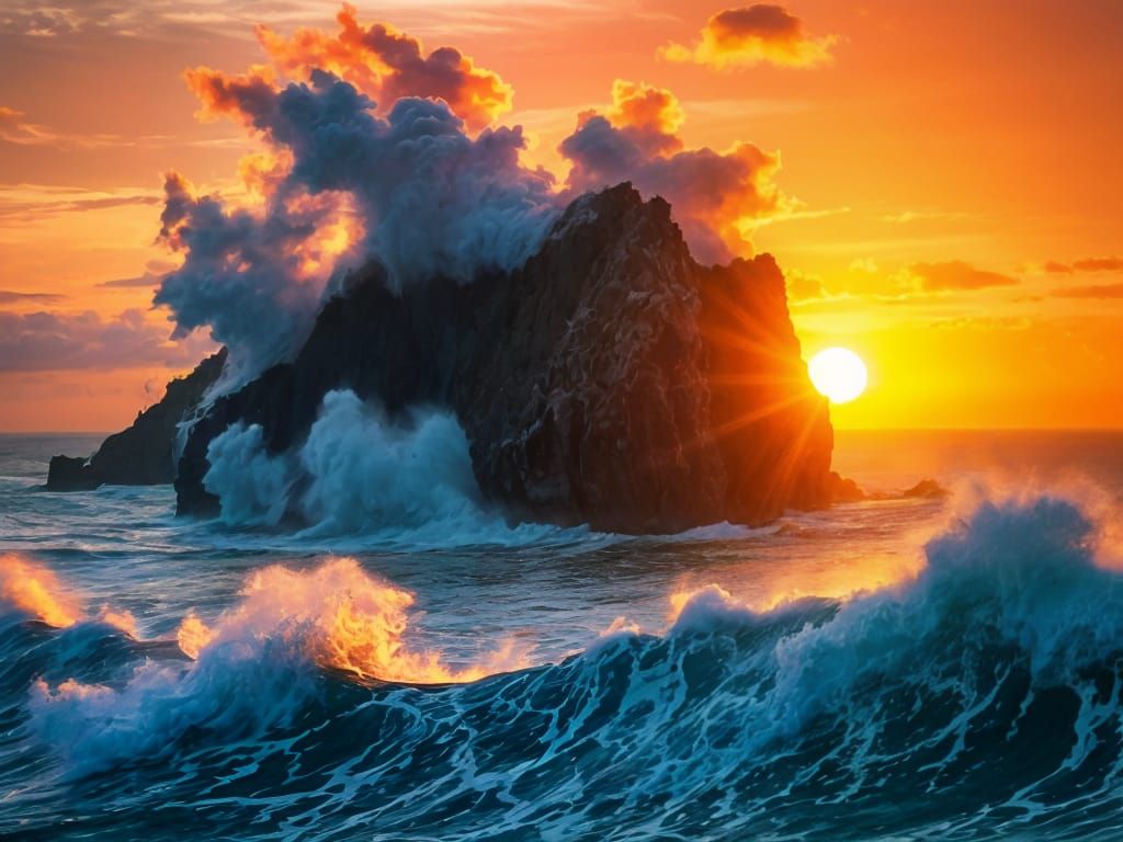 Sweeping Sunset on Tanalot's Cape