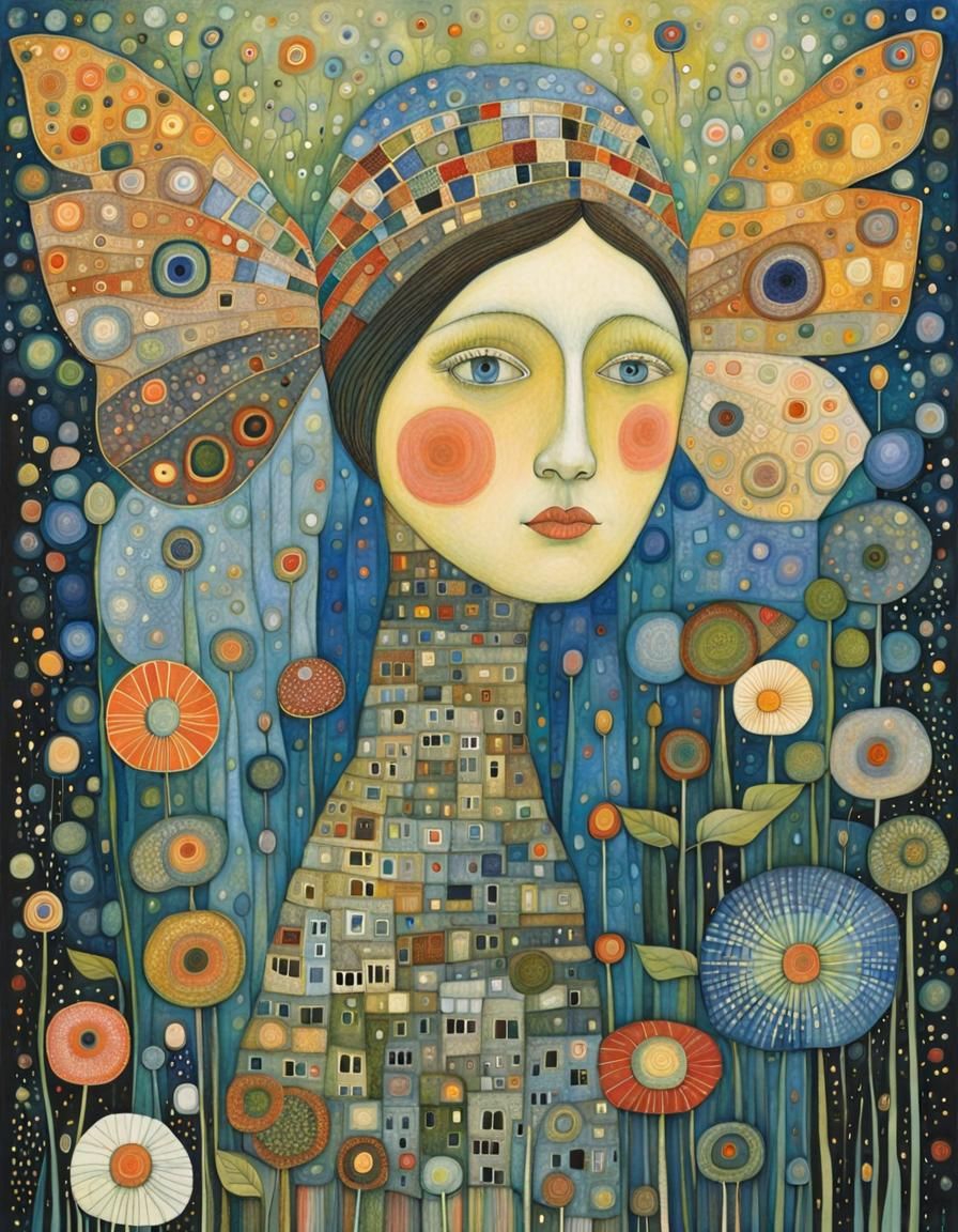 Vibrant, Intricate, and Eclectic Cityscape in Bold Colors